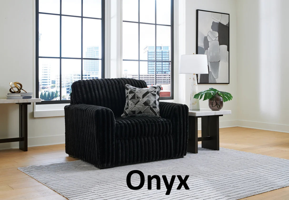 Midnight Madness Sofa, Loveseat, Chair, and Ottoman